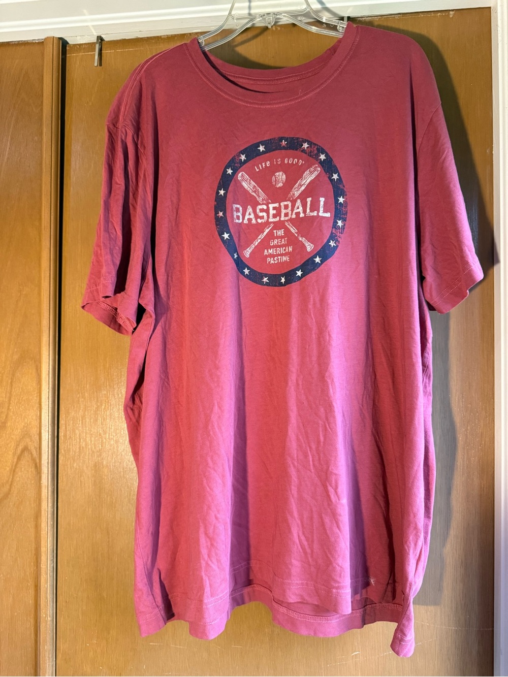Life is Good Baseball Crusher Tee Men’s XXL Red NWT